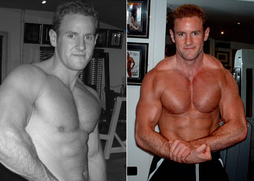 Ciaran woods, before and after using Number 1 Whey